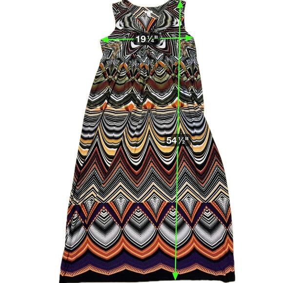 Chico's Size 3/XL Tribal Chevron Print Sleeveless Twist-Front Maxi Dress - Picture 6 of 7